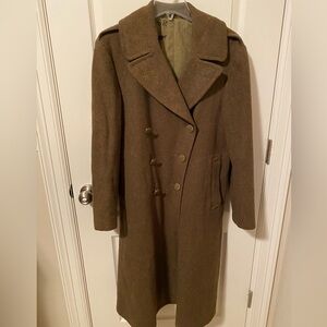 Vintage US Army Green Wool Coat (Heavy)